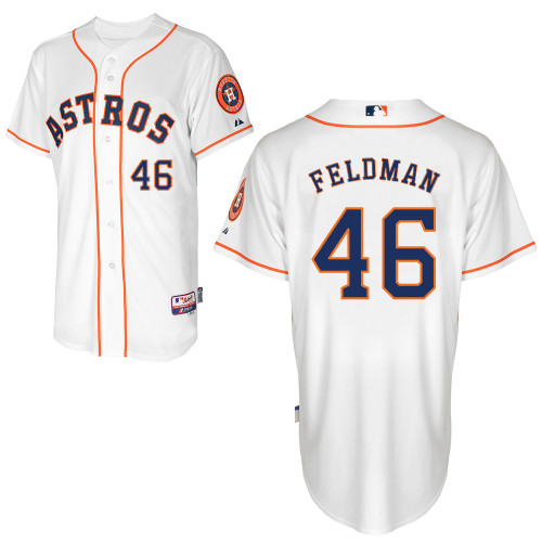 Scott Feldman #46 MLB Jersey-Houston Astros Men's Authentic Home White Cool Base Baseball Jersey